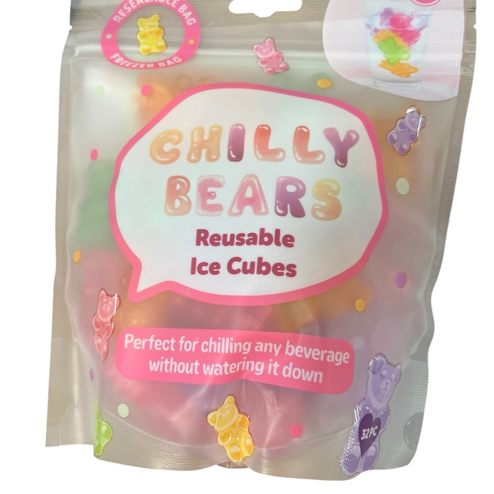 Bear-Shaped Reusable Ice Cubes - pack of 32 - NWT
